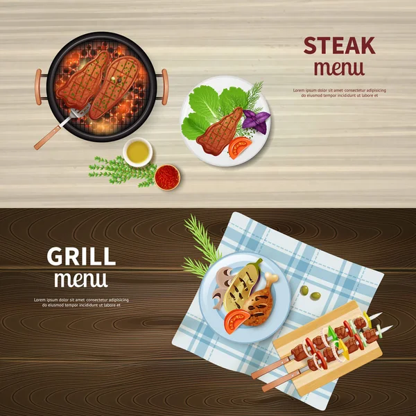 BBQ Banners Set — Stock Vector