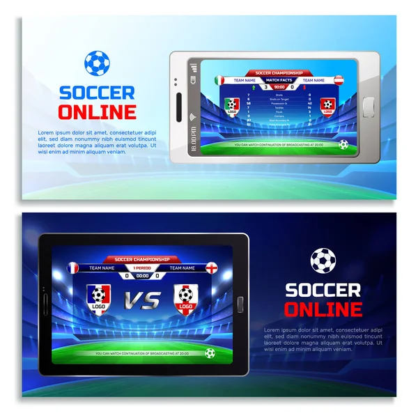 Fußball Online-Übertragung Banner — Stockvektor