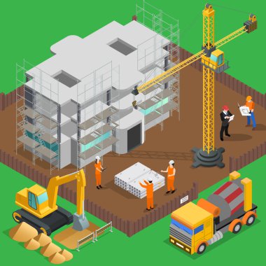 İnşaat Alanı Isometric Bileşimi
