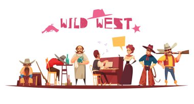 Wild West Cartoon Background clipart
