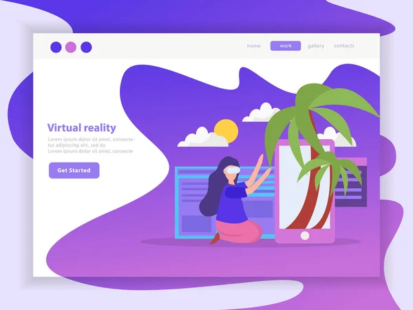 Сторінка віртуальної реальності Orthogonal Landing Page — стоковий вектор