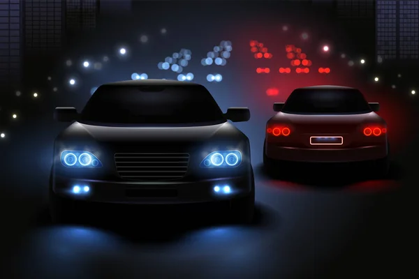 Auto LED-Lichter Zusammensetzung — Stockvektor