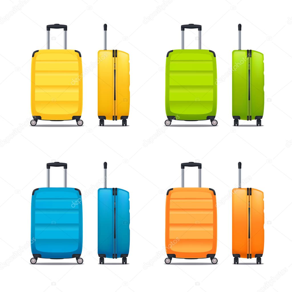 Set Of Modern Plastic Suitcases