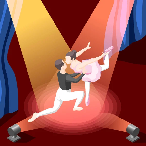 Illustratie van paar dansen van Ballet — Stockvector