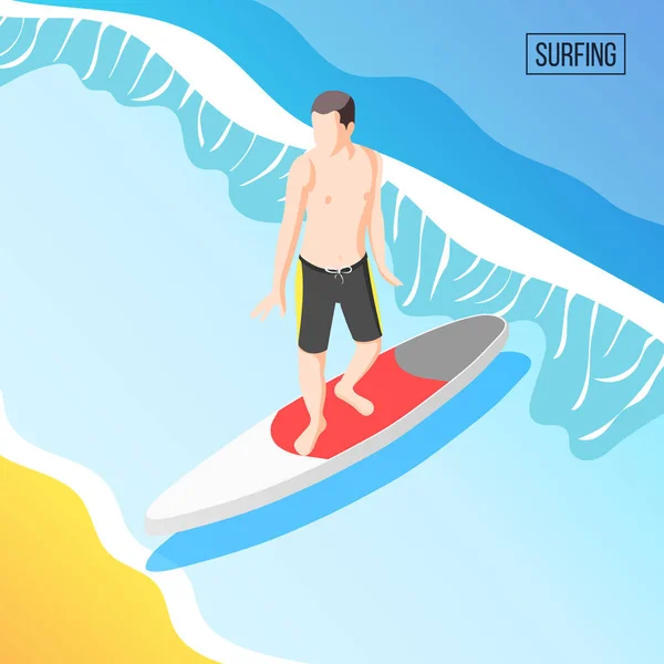 Sports nautiques Isometric Background — Image vectorielle