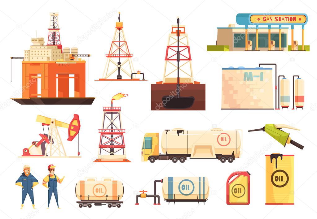 OiI Production Industry Icons Set 