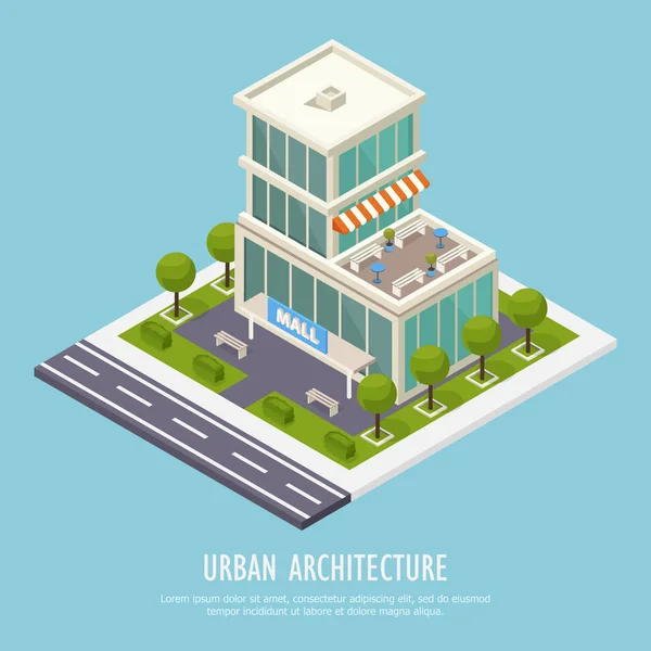 Urban Architecture Isometric Background — Stock Vector