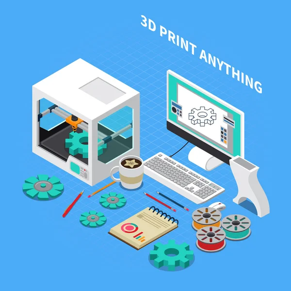 3D printing branschbakgrund — Stock vektor