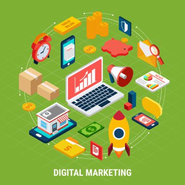 Dijital pazarlama izometrik kavramı