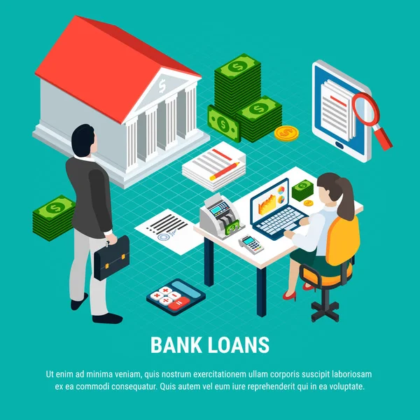 Taking On Loan Concept — Stock Vector