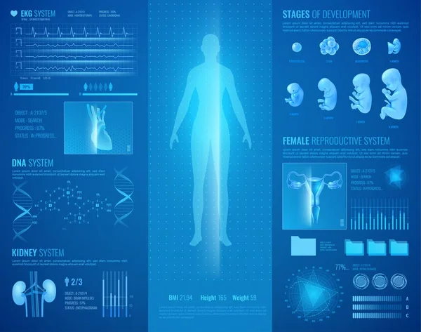 Interface Hud médicale — Image vectorielle