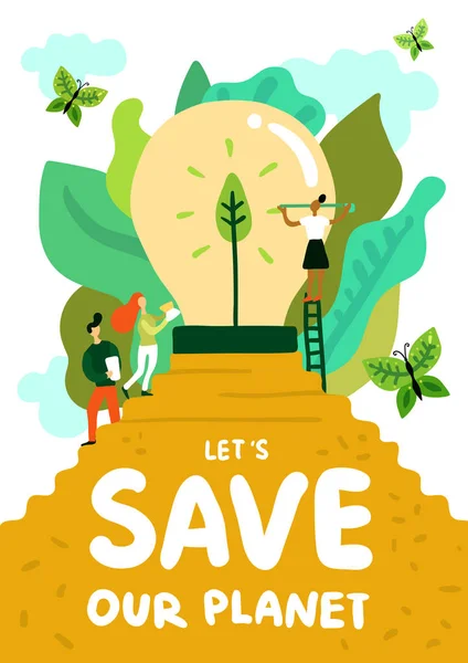Besparing på Planet affisch — Stock vektor