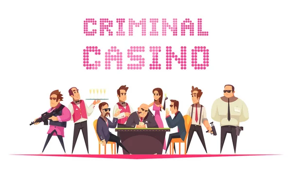 Casino van de criminele achtergrond samenstelling — Stockvector
