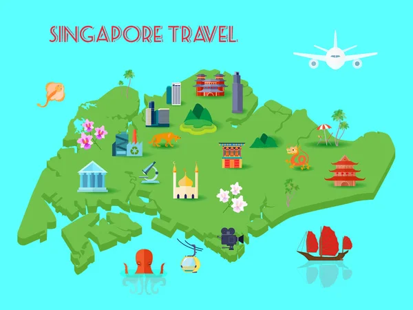 Σιγκαπούρη πολιτισμού σύνθεση — Διανυσματικό Αρχείο