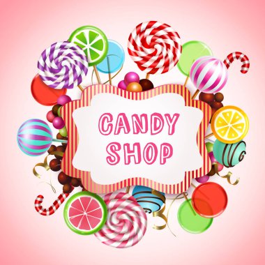 Candy Shop arka plan kompozisyon