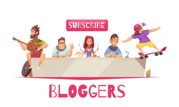 Online Bloggers Gemeenschap achtergrond — Stockvector