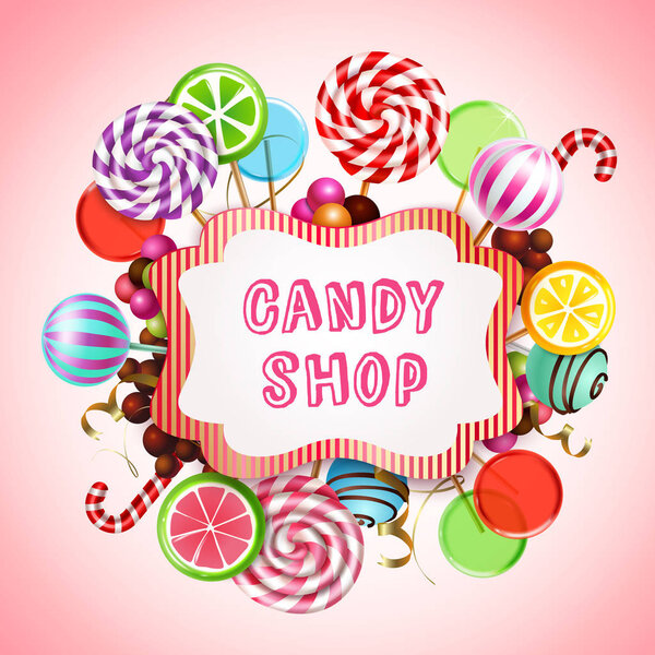 Candy Shop Background Composition