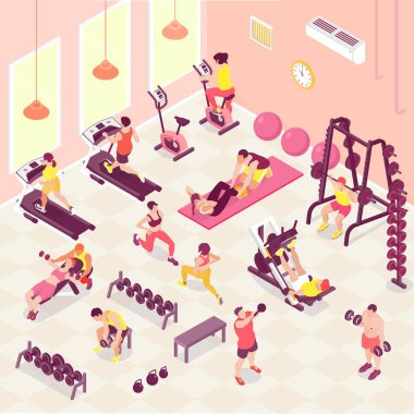 İzometrik Fitness illüstrasyon