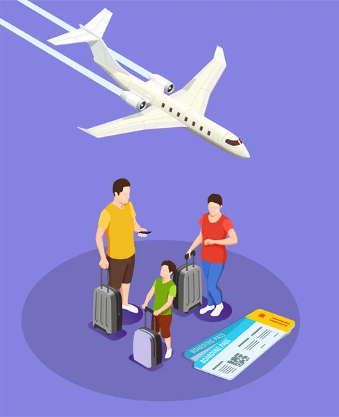 Traveling People Isometric Composition — Stock Vector