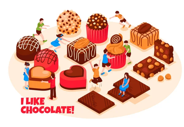 Productos de chocolate Vector Ilustración — Vector de stock