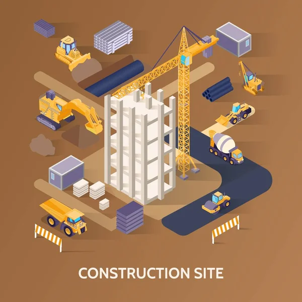 建設サイト コンセプト — ストックベクタ