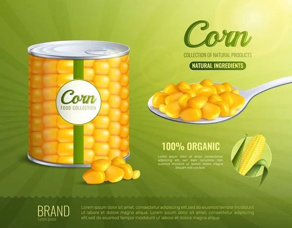 Corn Advertising Composition — Stock Vector