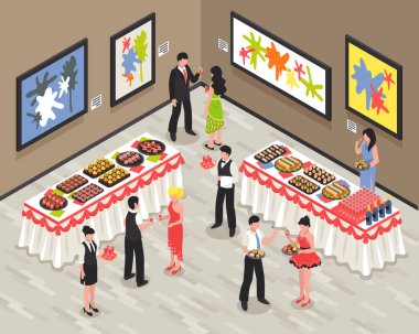 Ziyafet izometrik çizimde