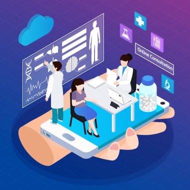 Gezici sağlık kızdırma izometrik kompozisyon 