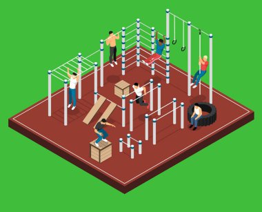 Athletic Field Isometric Illustration clipart