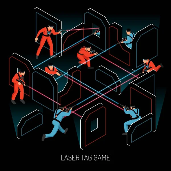 Laser Tag izometrické složení — Stockový vektor
