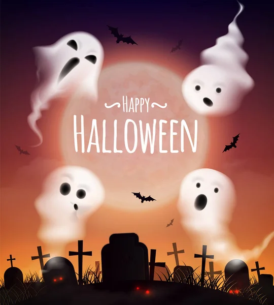 Halloween Realistic Poster — Stock Vector