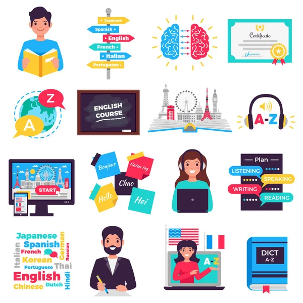 Foreign Language Training Set — Stock Vector