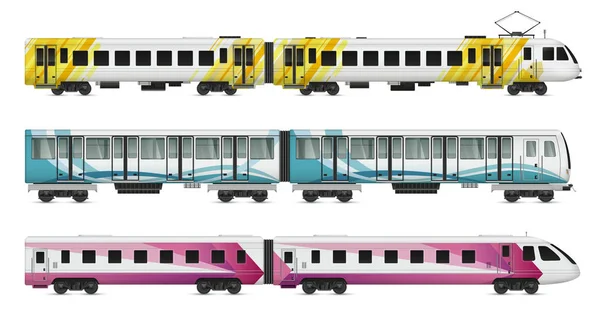 Trasporto ferroviario Cars Set — Vettoriale Stock