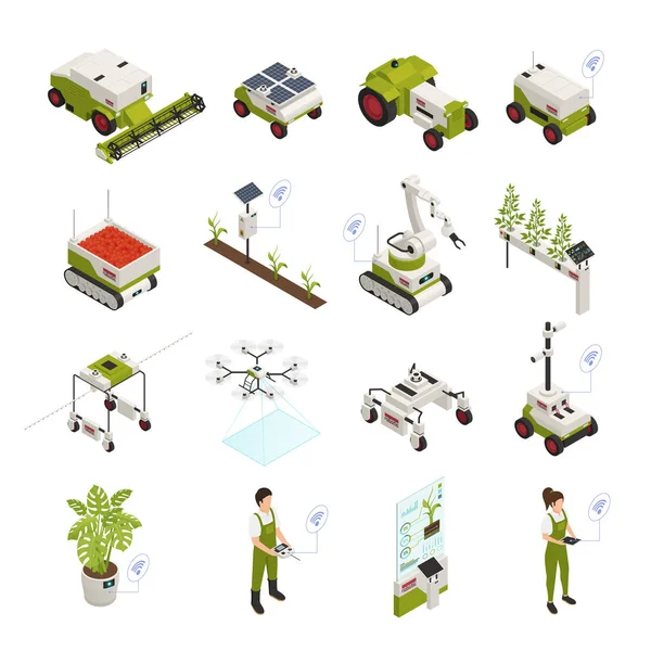 Set di icone per agricoltura intelligente — Vettoriale Stock