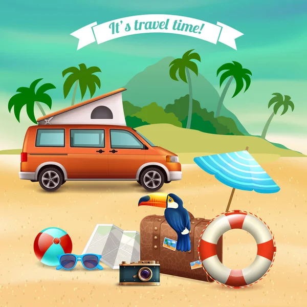 Affiche Vacances réalistes d'été — Image vectorielle