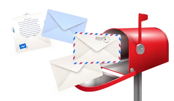 Композиція листів поштової скриньки — стоковий вектор
