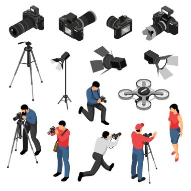 Fotoğrafçı izometrik Set 