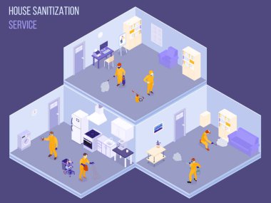 Disinfection Isometric Illustration clipart