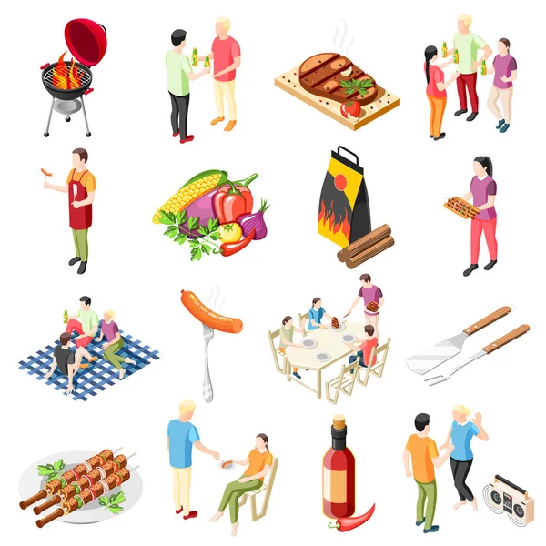 Ensemble d'icônes pour produits barbecue — Image vectorielle