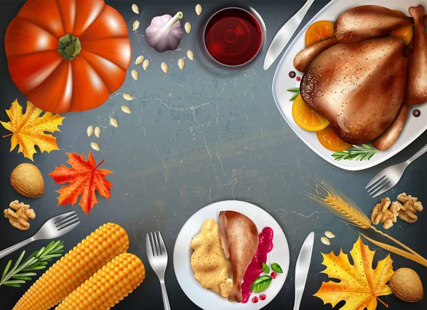 Concept de jour de Thanksgiving coloré — Image vectorielle