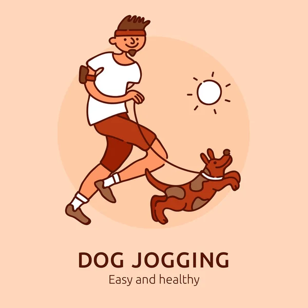 Poster per il jogging degli animali domestici — Vettoriale Stock