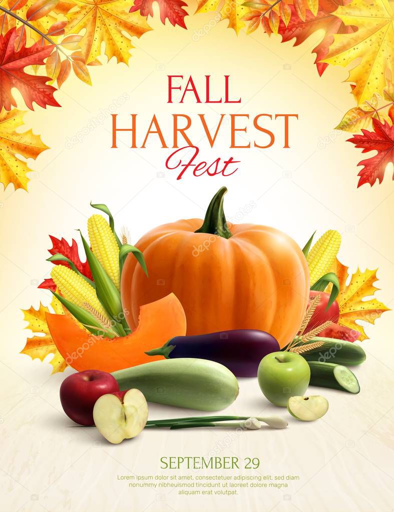 Autumn Harvest Realistic Composition