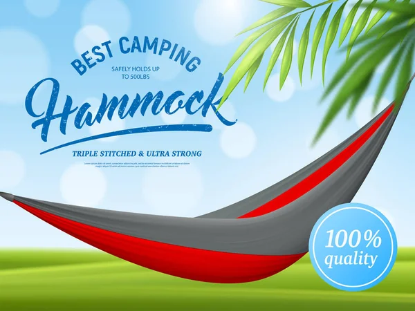 Manifesto pubblicitario realistico del hammock — Vettoriale Stock