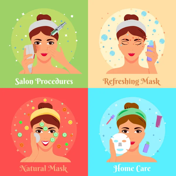 Cosmetic Procedures Flat Design Concept — Stock Vector