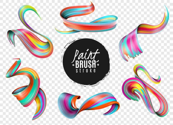 Paint Brush Strokes Transparent Set — Stock vektor