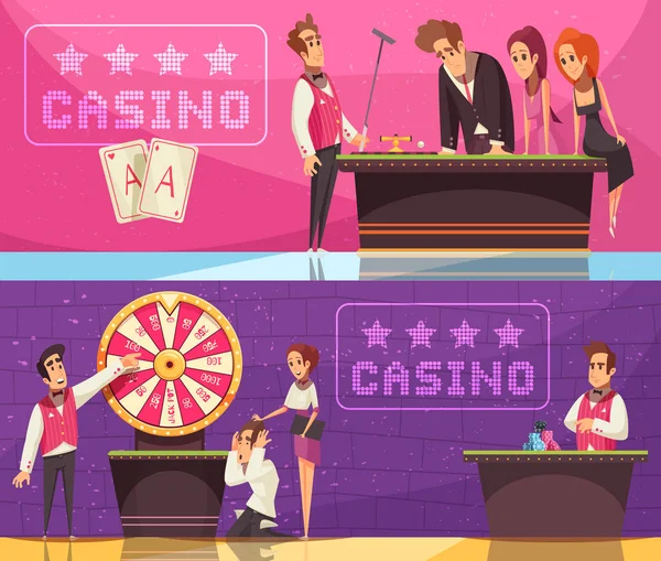 Conjunto de banners horizontais do Casino — Vetor de Stock