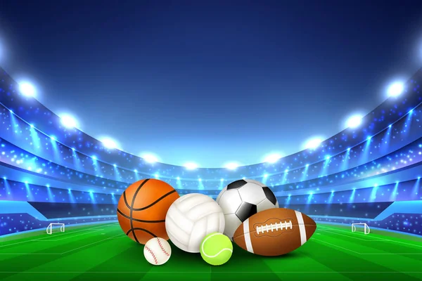 Balls For Team Sport Games — Stock Vector