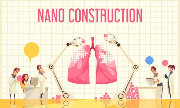 Nano budowlane płaskie ilustracja — Wektor stockowy