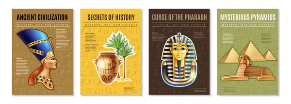Mısır poster seti — Stok Vektör