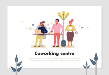Coworking merkezi illüstrasyon